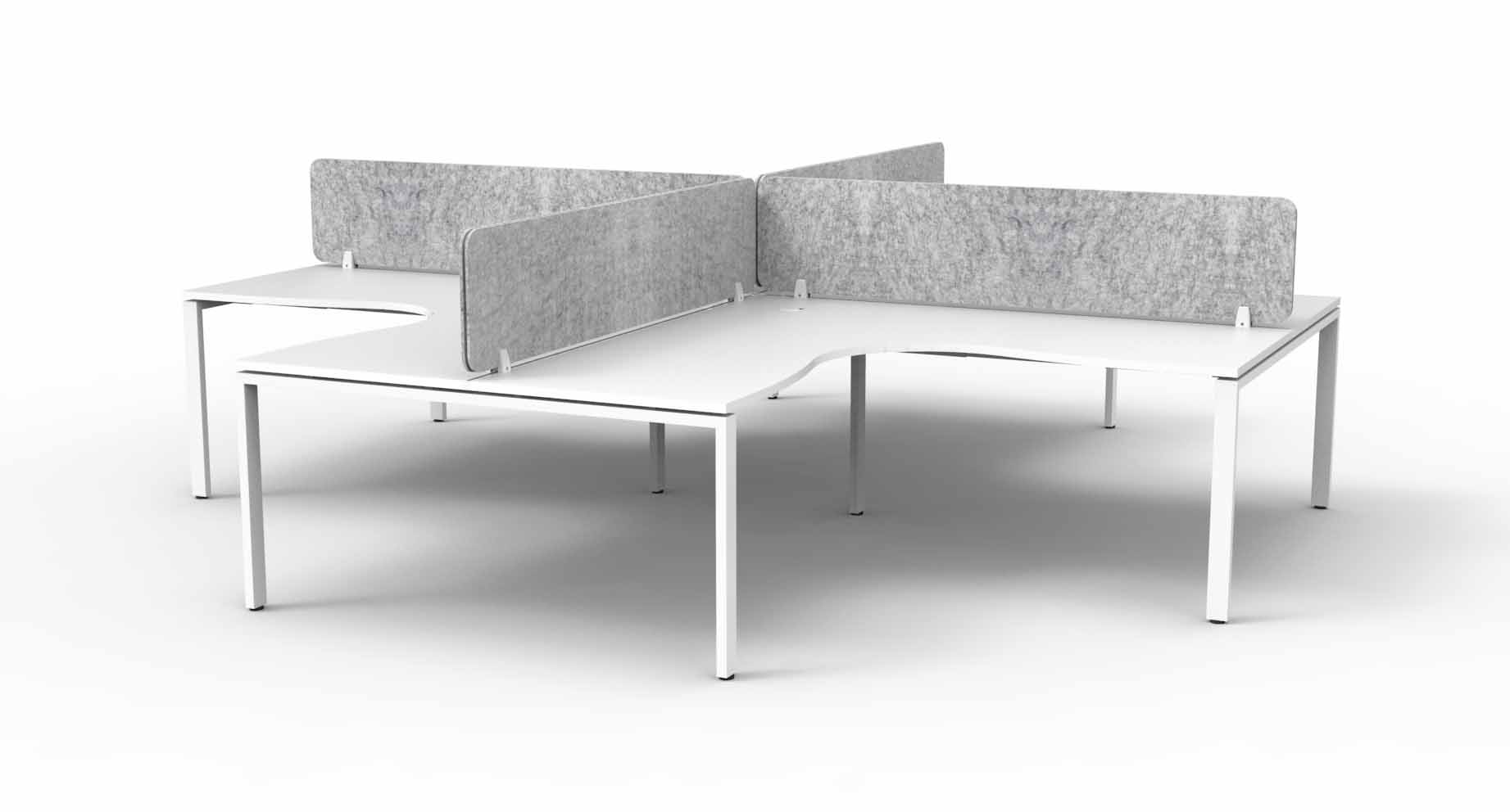 Profile 4 Person Corner Workstation - with Eco Screen